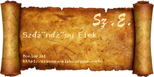 Szénásy Elek névjegykártya
