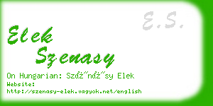 elek szenasy business card